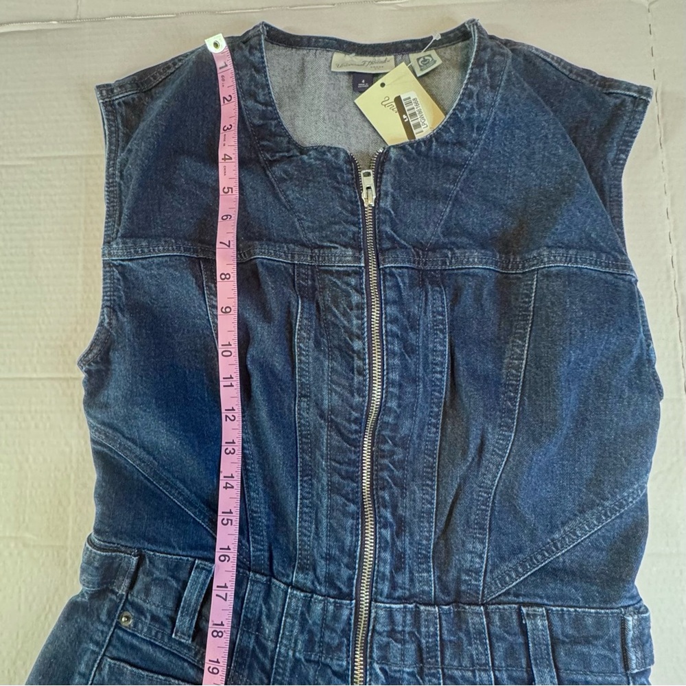 NWT Universal Thread Sleeveless Denim Jumpsuit Zip Front Coveralls Size 6 Blue - Picture 9 of 14